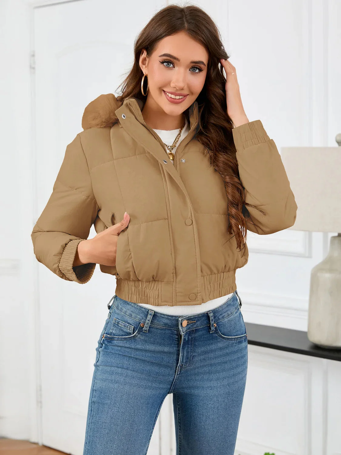 Stijlvolle Cropped Winterjas Voor Dames – Ella