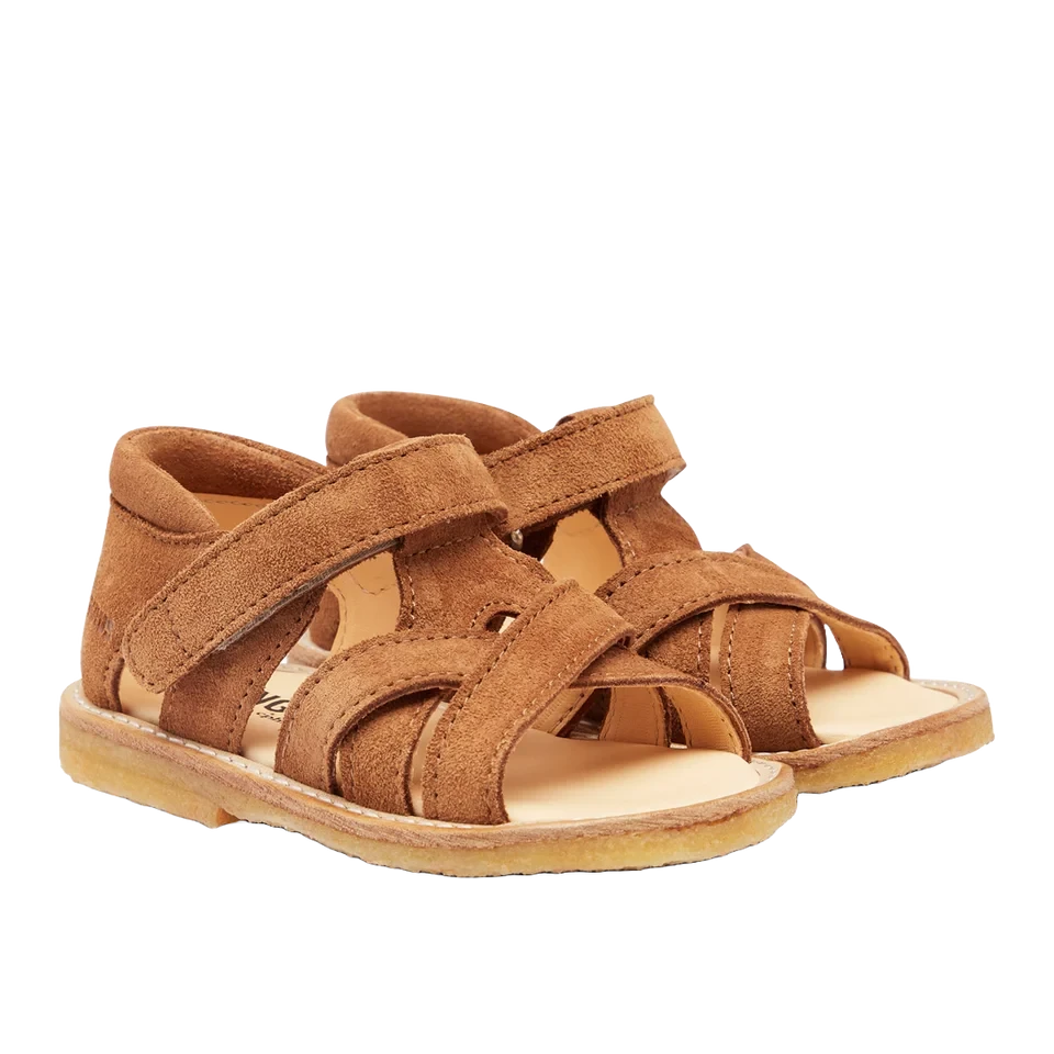 Kruissandaal met open teen – Suede – 100% Chroomvrij leer – Angulus