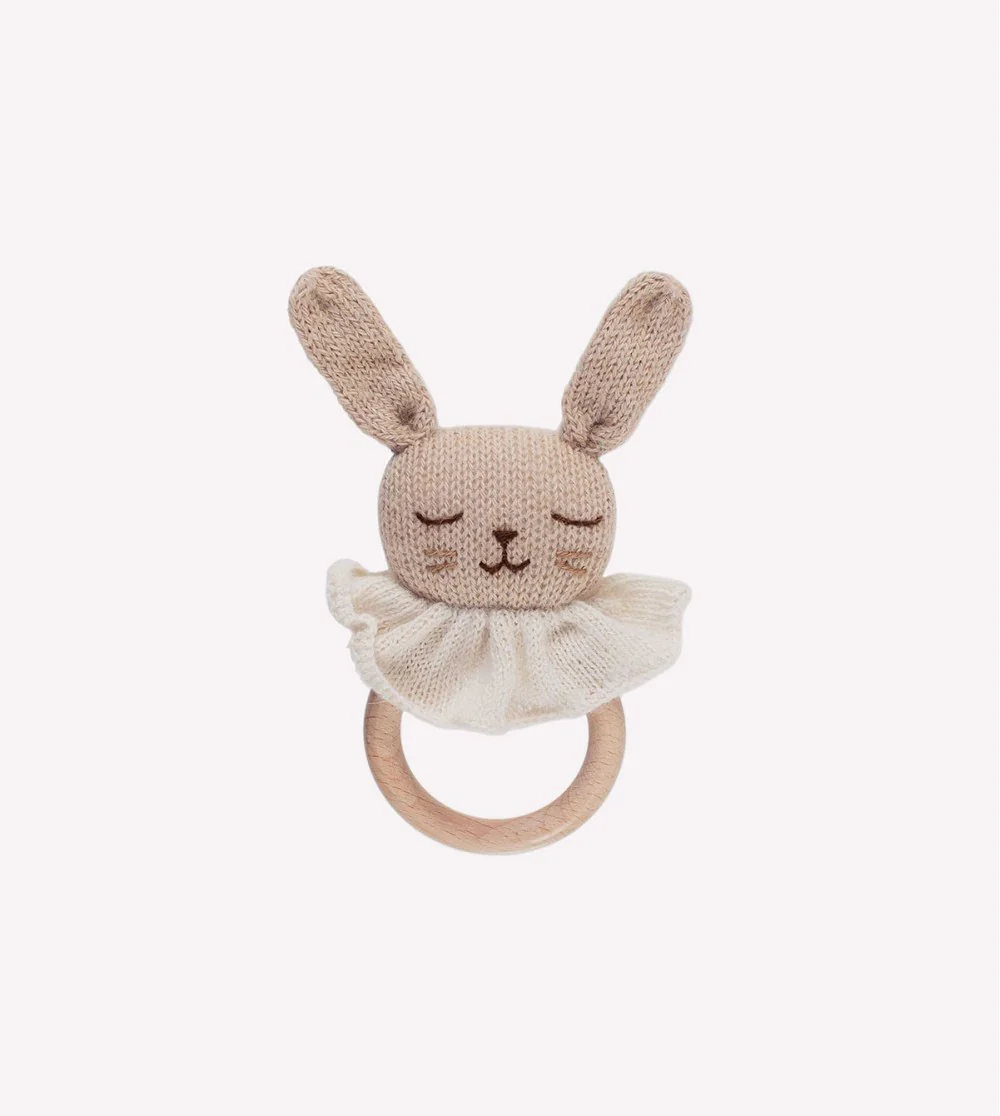 Bijtring/Teething ring – Bunny Sand/Konijn – Alpaca wol – Main Sauvage