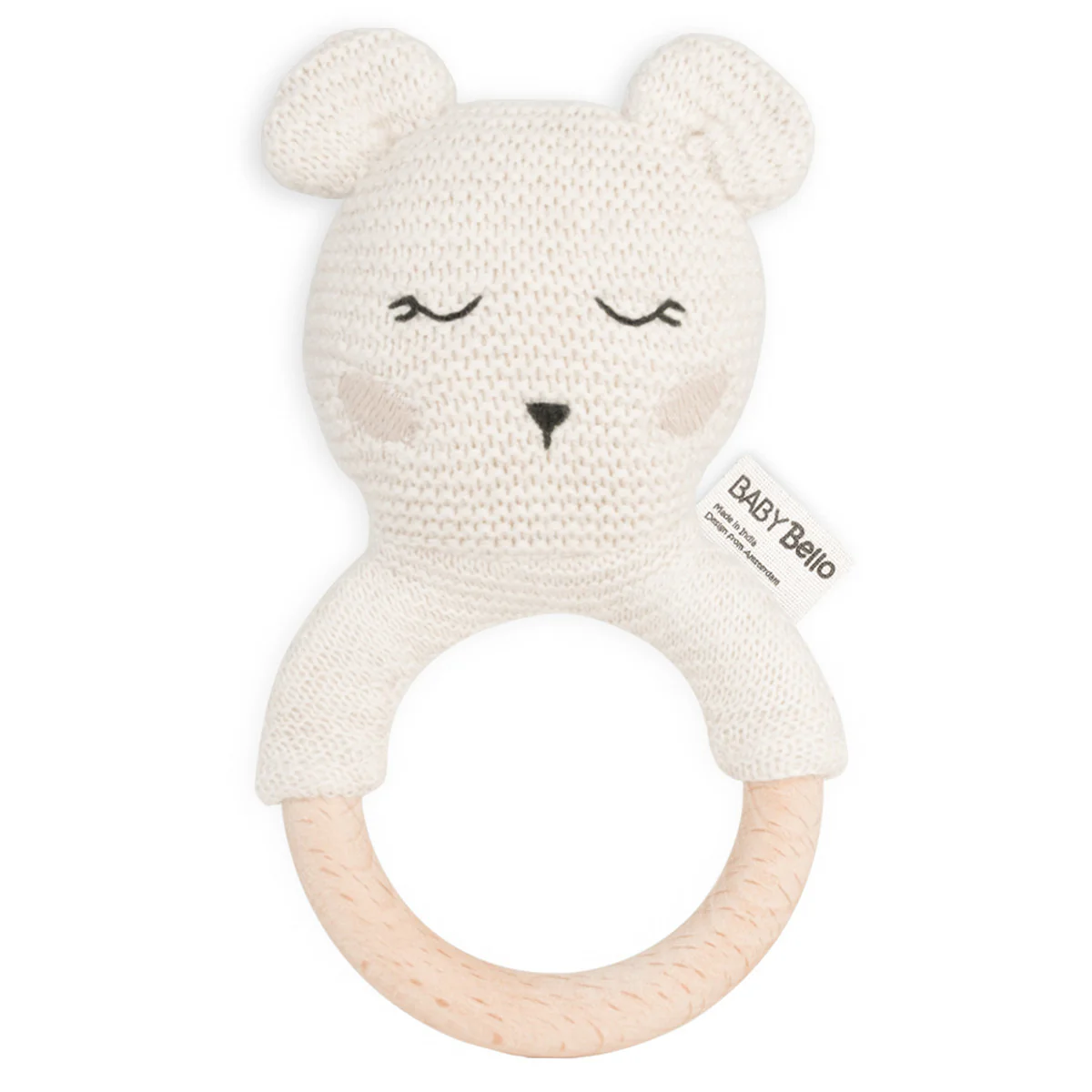 Baby Rammelaar – Bobby de ijsbeer – Biologisch katoen – Baby Bello
