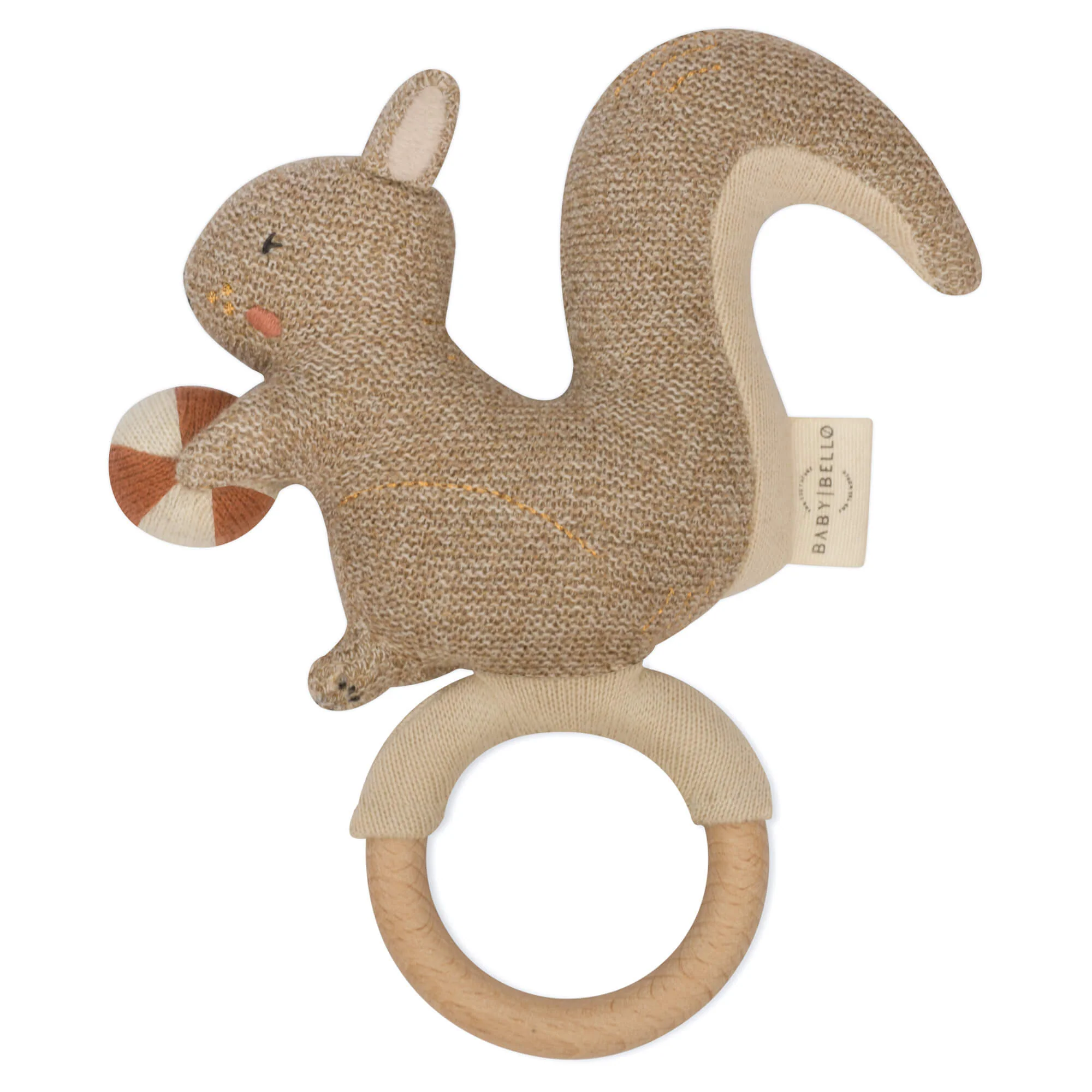 Baby Rammelaar – Scully de eekhoorn – Biologisch katoen – Baby Bello