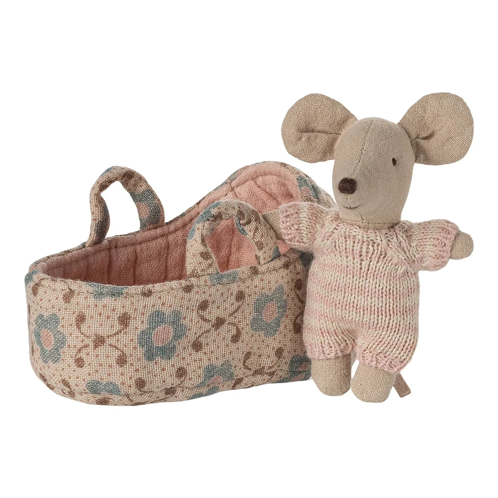 Babymuis in reiswieg – Roze