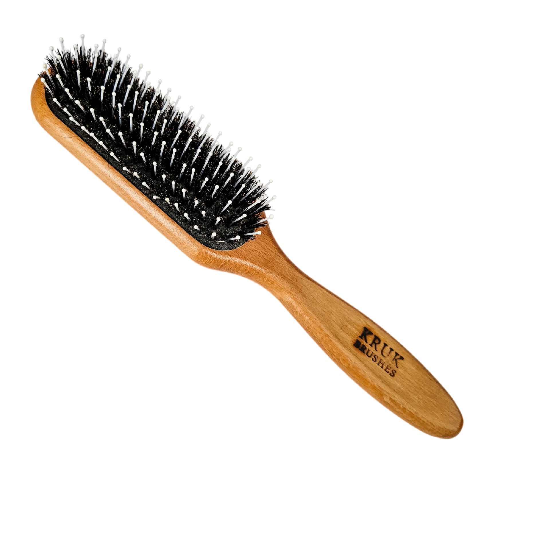 “De extra zachte EGEL” natuurhaarborstel met zachtere nylon-pins en met bolletjes – SMAL