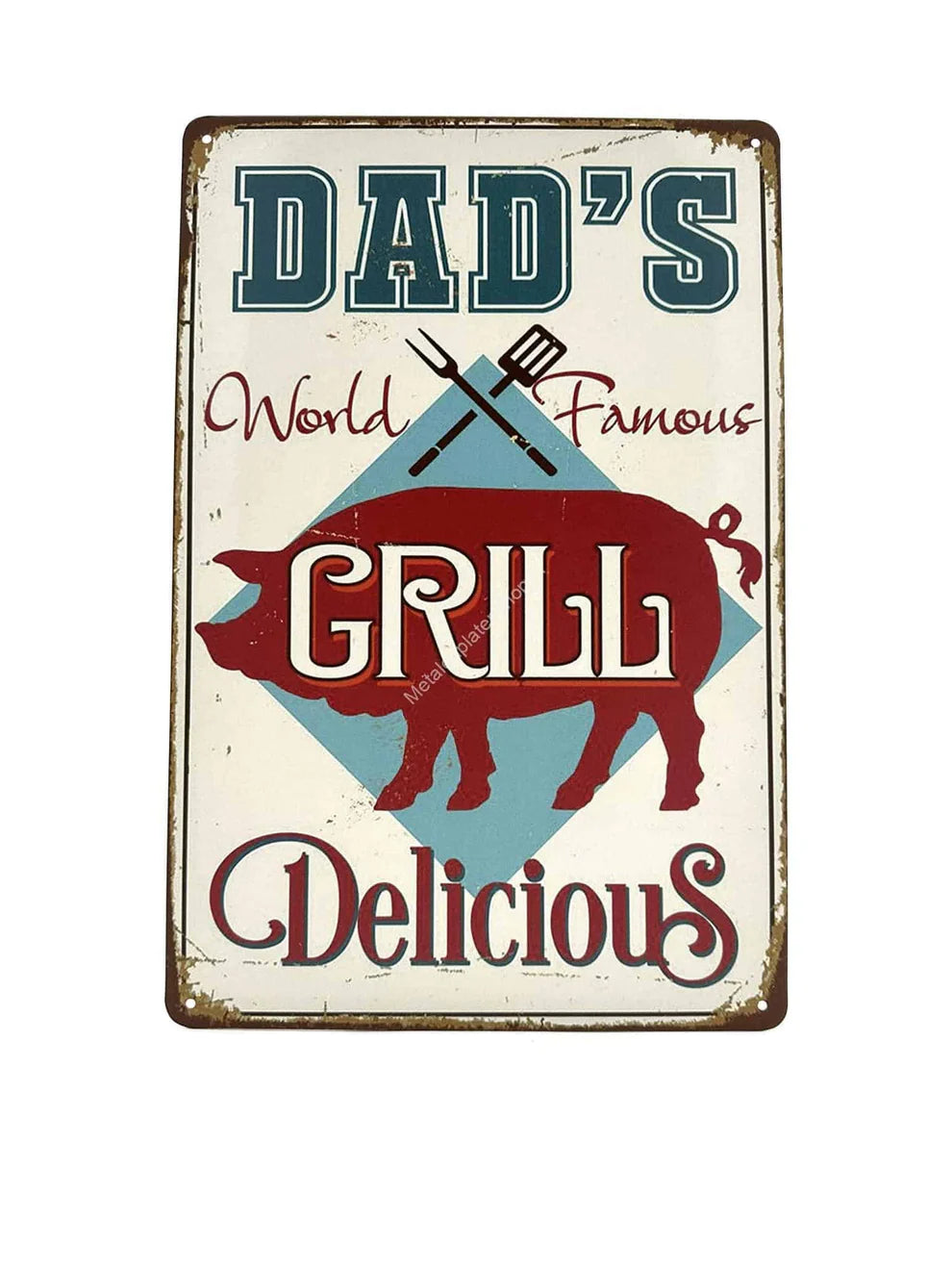 Dad’s World Famous BBQ Wandbord Metaal 25×33 cm