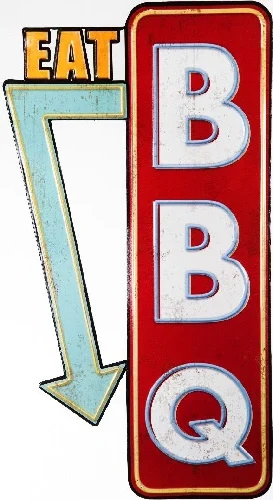 BBQ Wandbord Eat BBQ Metaal 60×33 cm