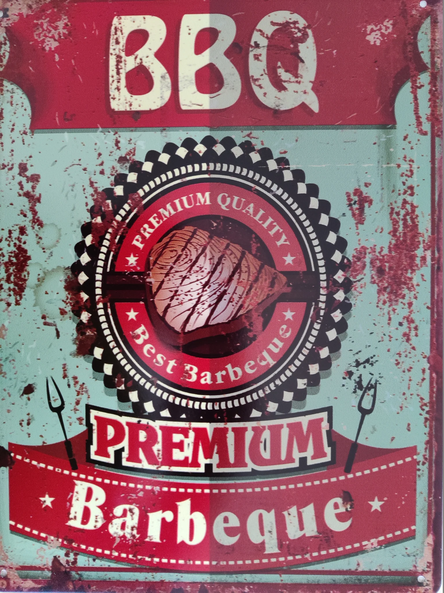 BBQ Wandbord Premium Barbecue Metaal 25×33 cm