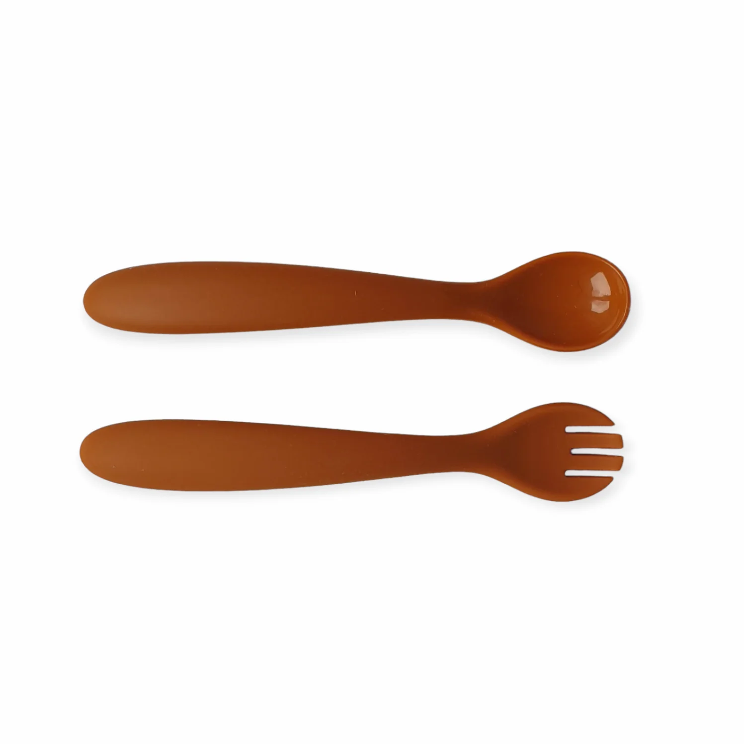 Siliconen Lepel en Vork ‘Puck’ – Rusty Robot
