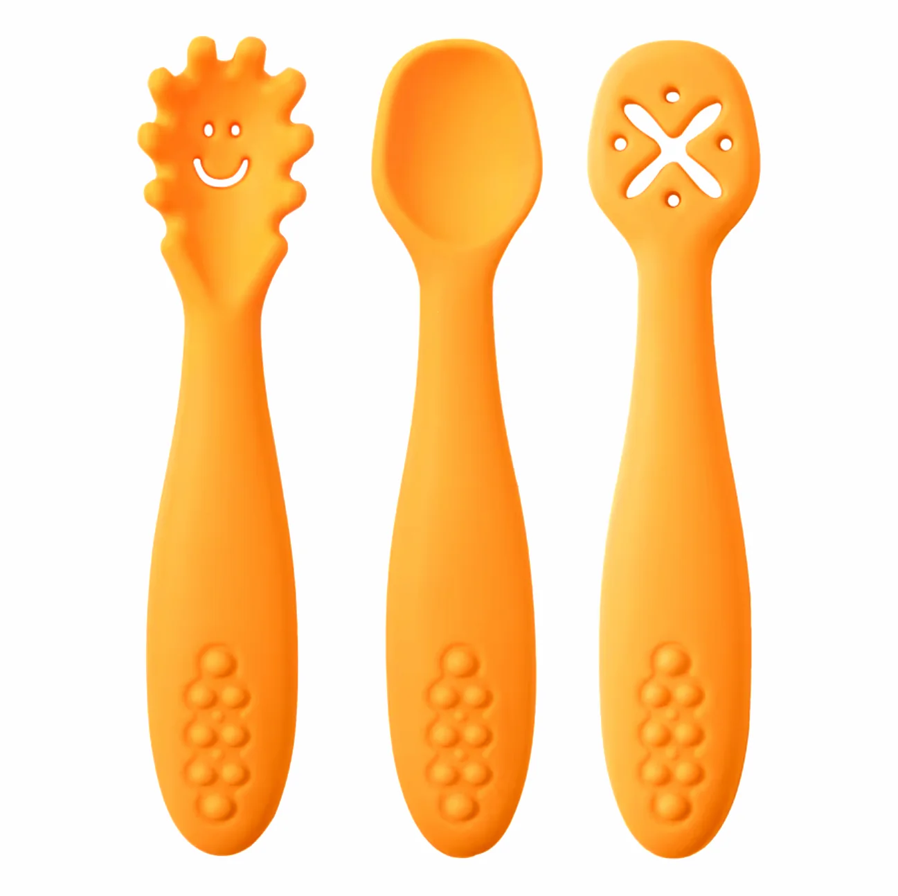 3-delig Siliconen Bestekje ‘Oranje’