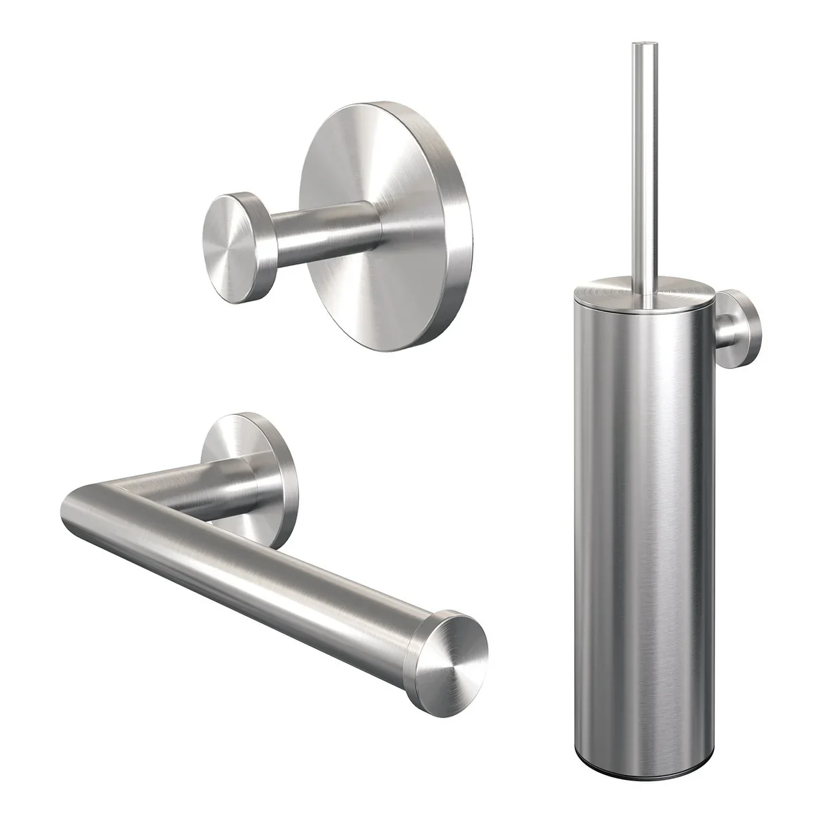 Brauer Brushed Edition Toilet Accessoireset – 3-delig – PVD – geborsteld RVS