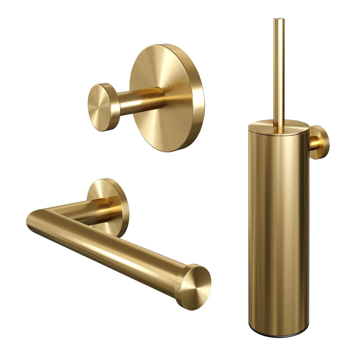 Brauer Gold Edition Toilet Accessoireset – 3-delig – PVD – geborsteld goud