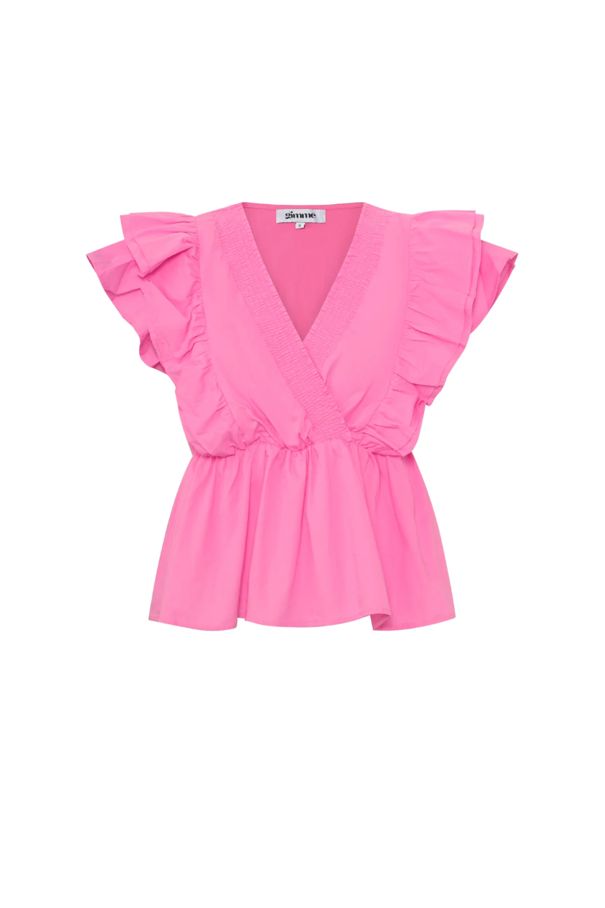 Geweven mouwloze top elegant ruches rand solide kleur lente/zomer