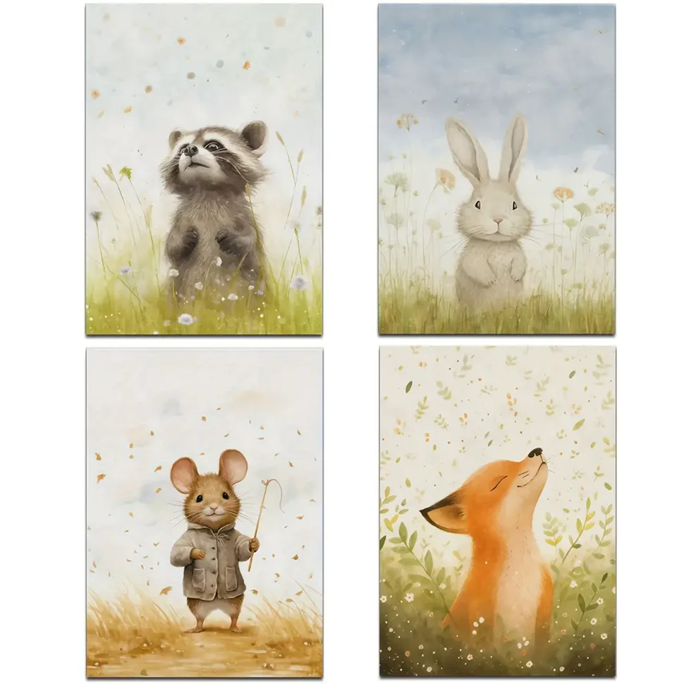Canvas Posters ‘Aquarel Dieren’