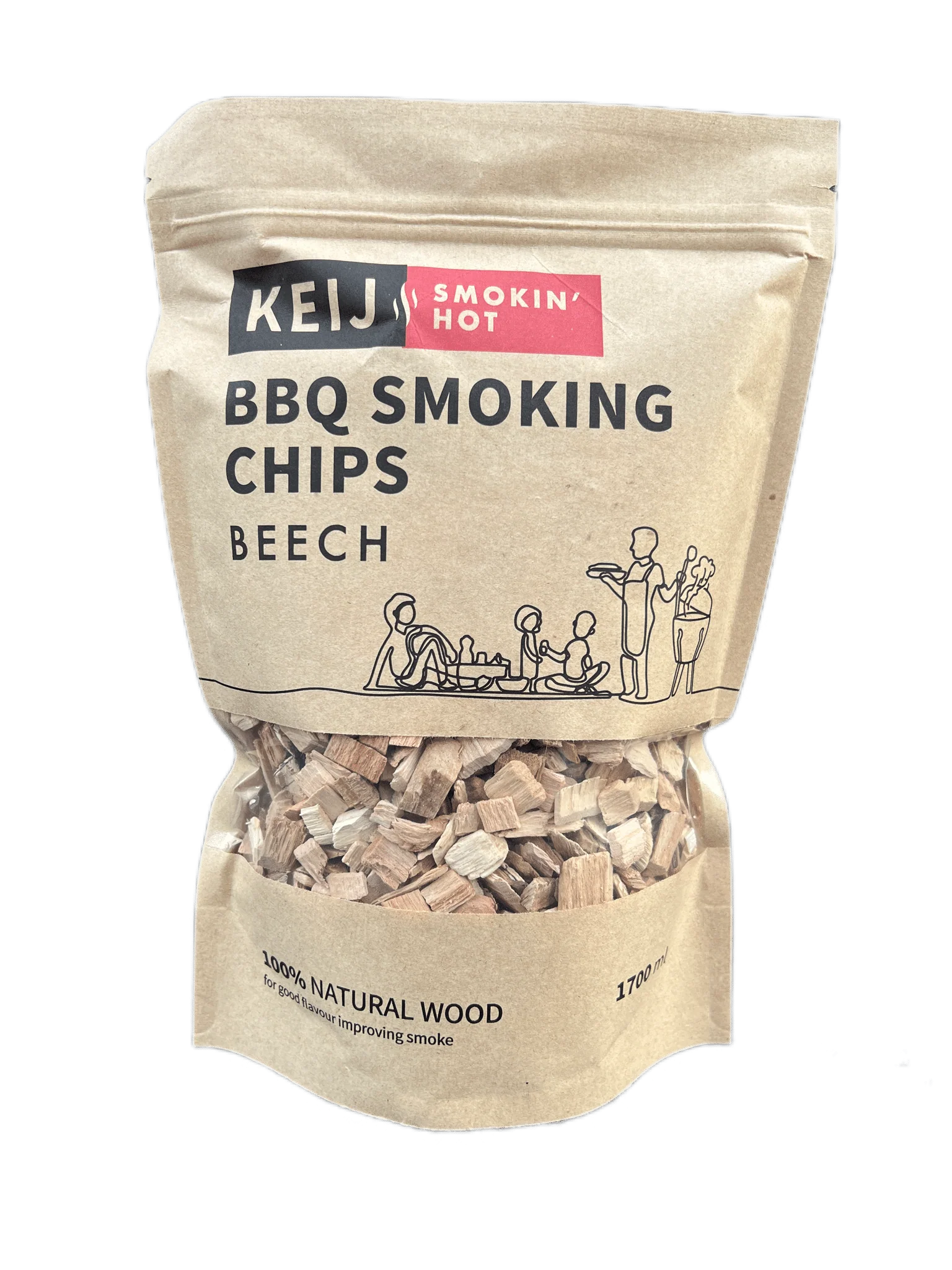 Keij Kamado BBQ smoking chips beech – 1700 ml