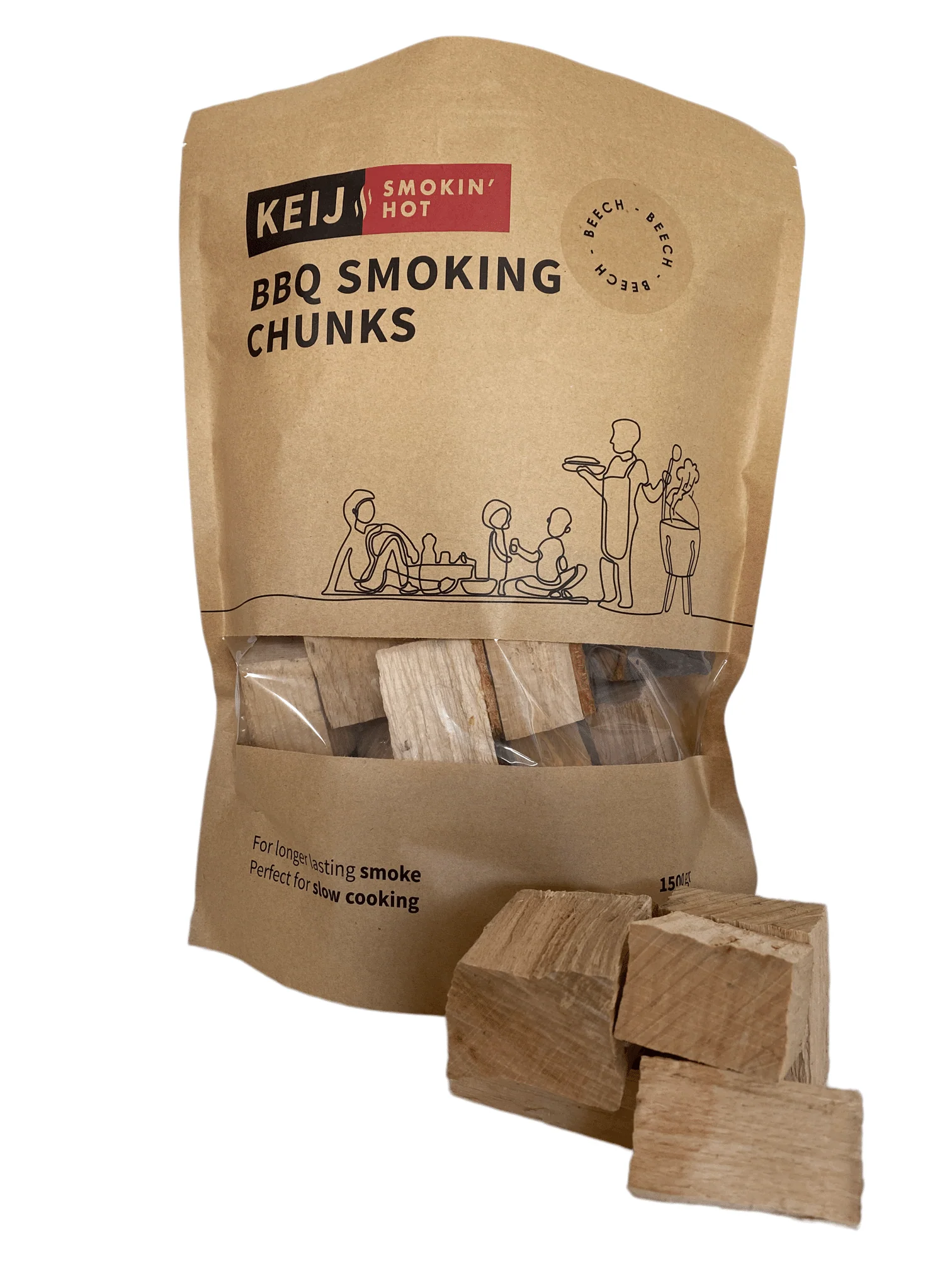Keij Kamado BBQ smoking chuncks beech – 1500 gram