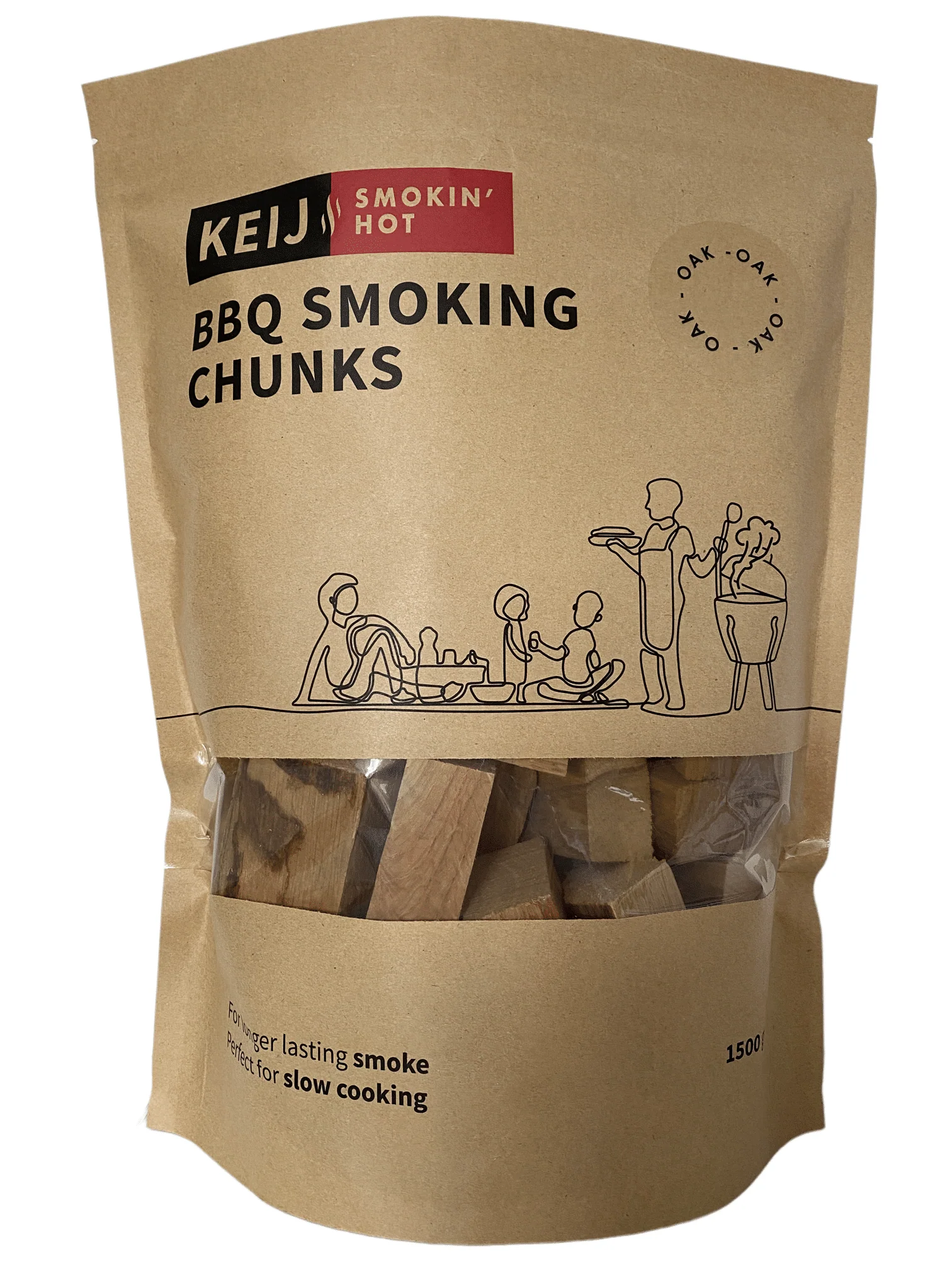 Keij Kamado BBQ smoking chuncks oak – 1500 gram