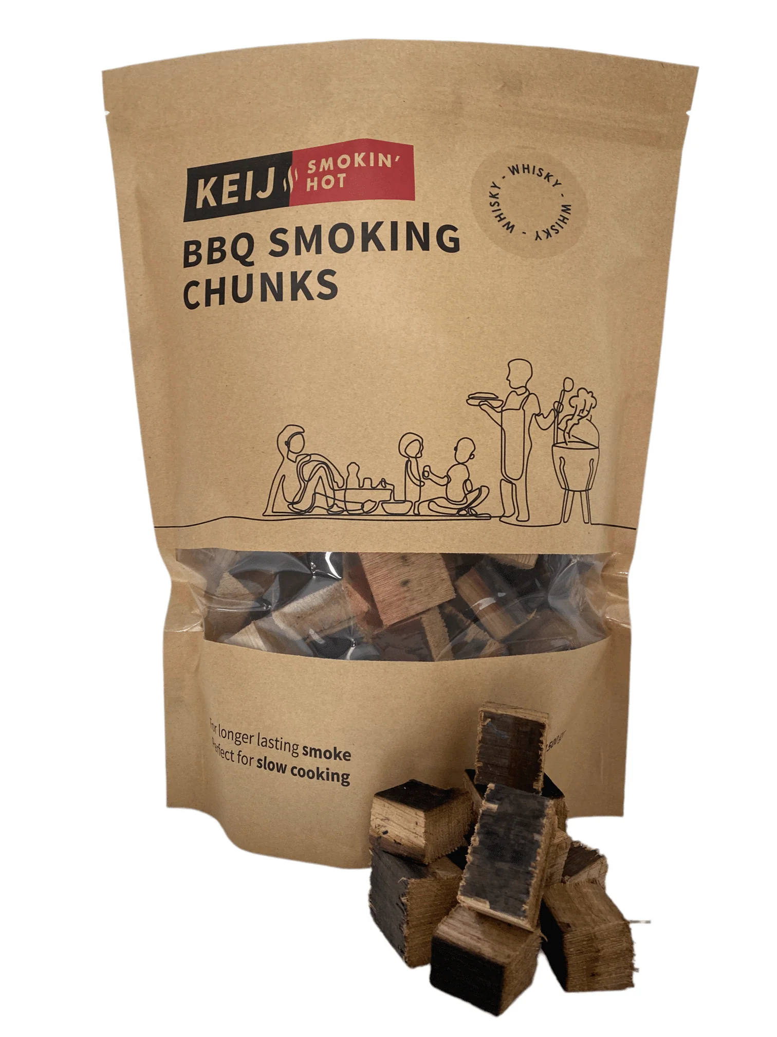 Keij Kamado BBQ smoking chuncks whiskey oak – 1500 gram