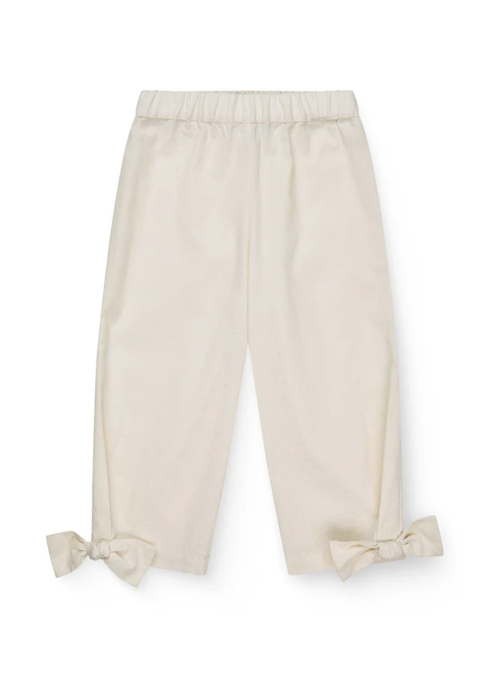 Broek met strikjes – Biologisch katoen – Cream/wit – Copenhagen Colors