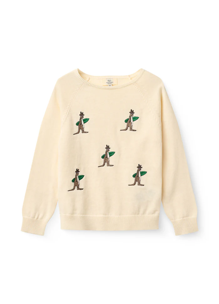 Dunne sweater Kangoeroe – Biologisch katoen – Cream/wit – Copenhagen Colors