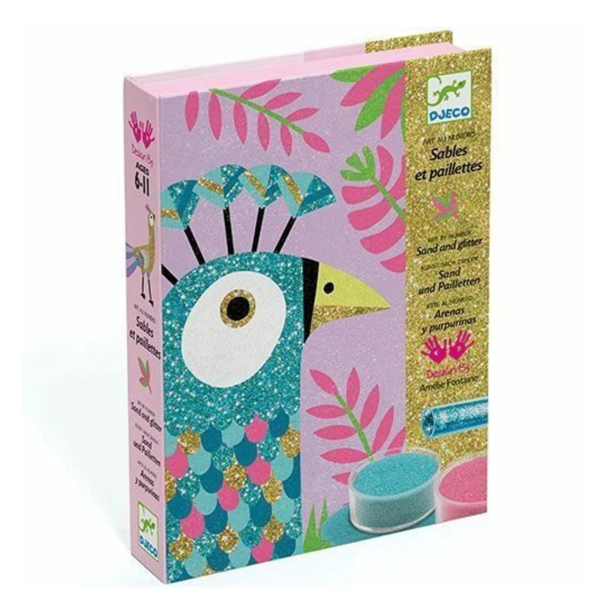 Djeco Zand en glitter vogels