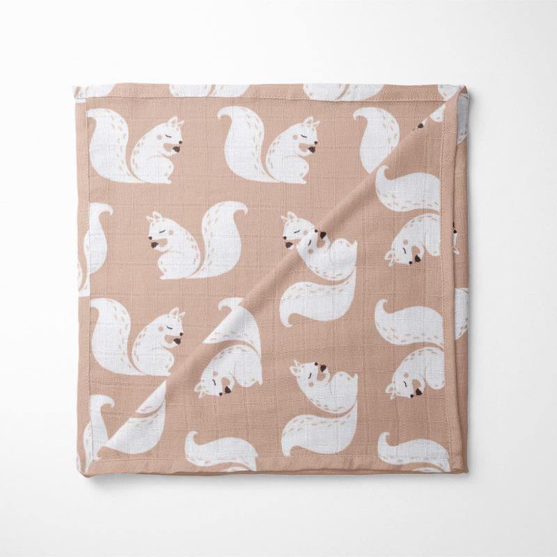 Katoen/Bamboe Doek “Eekhoorn” (60×60 cm)