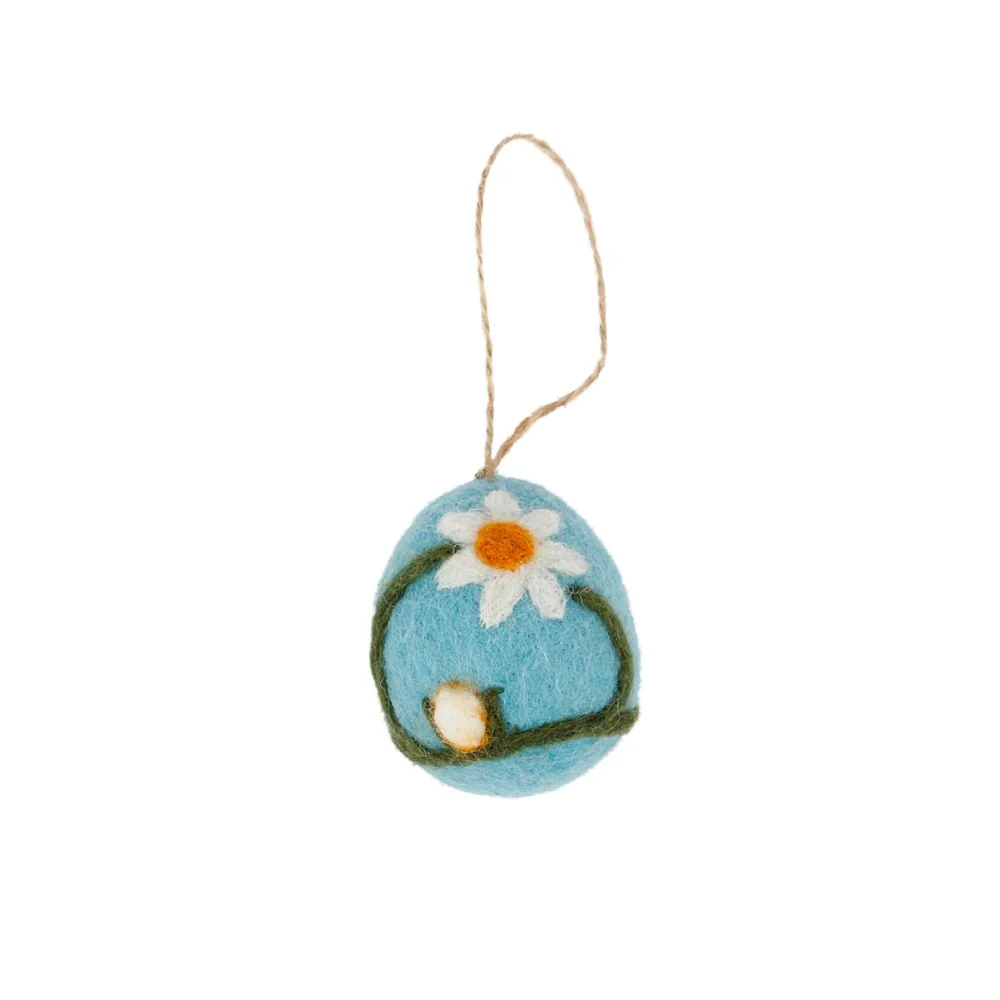 Hanger Voorjaarsei Margrietjes Turquoise