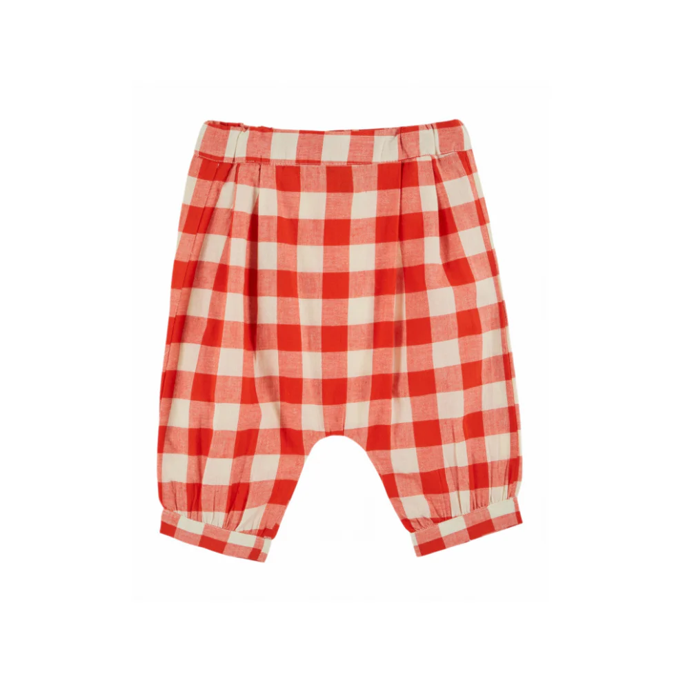 Geruit broekje – Bebe Vichy – Biologisch katoen – Rood/Wit – Emile et Ida