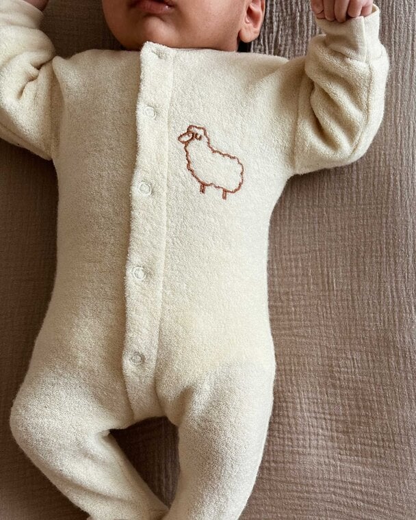 Boxpakje/pyjama met voetjes – Wol – Natural – Engel Natur