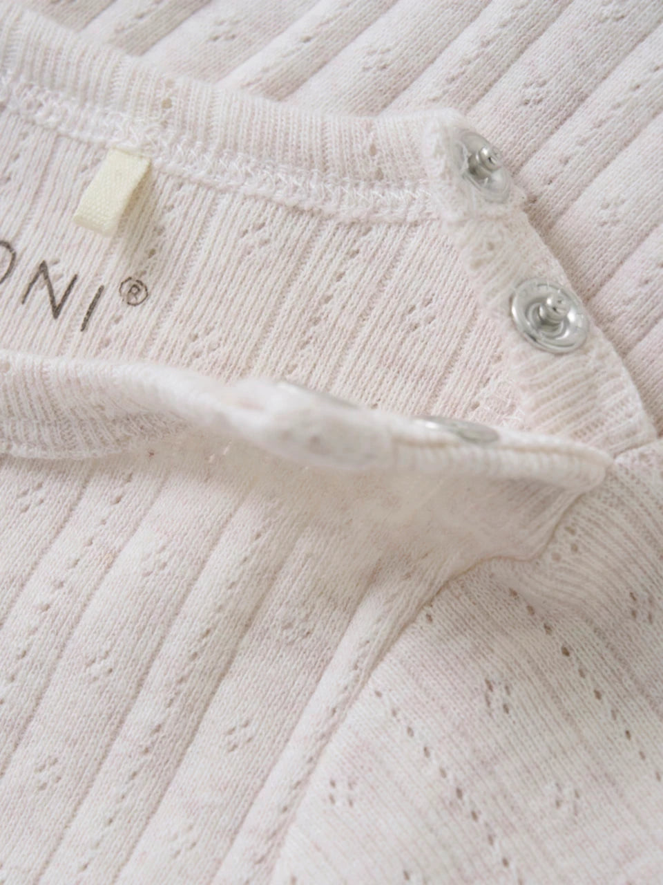 Fixoni – Body LS Melange – Pointelle – Romper met lange mouwen – 100% katoen