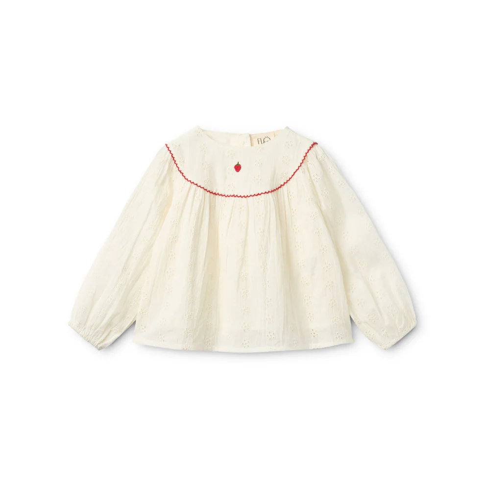 Blouse Claire – Katoen – Ivory/Wit – Flöss