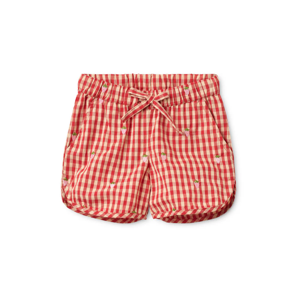 Kort broekje – Katoen – Rood/Roze – Aardbeitjes – Flöss