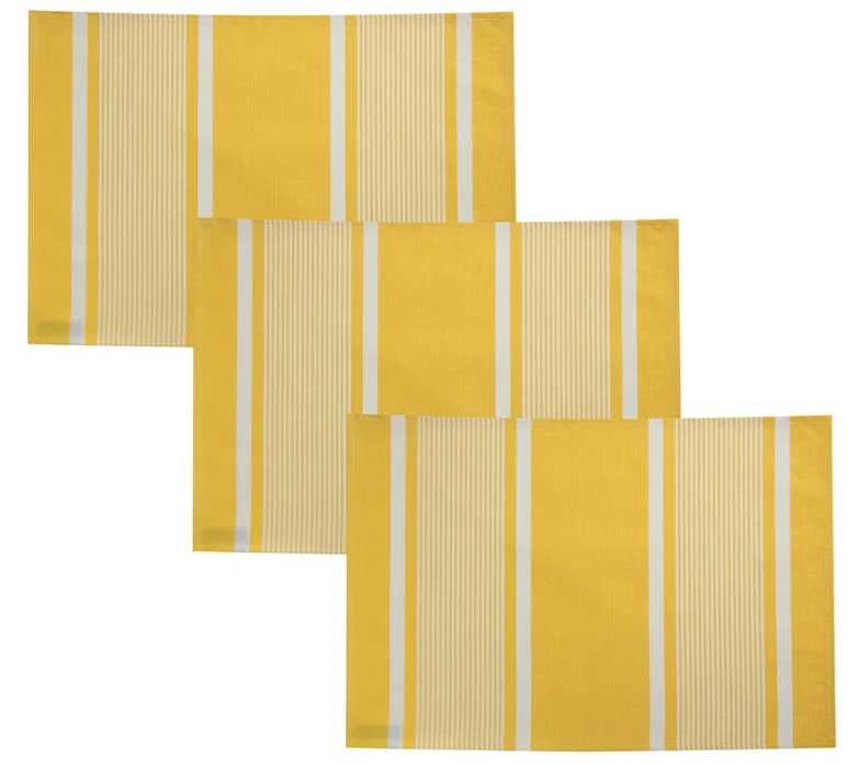 Afwasbare placemats Yvonne geel wit