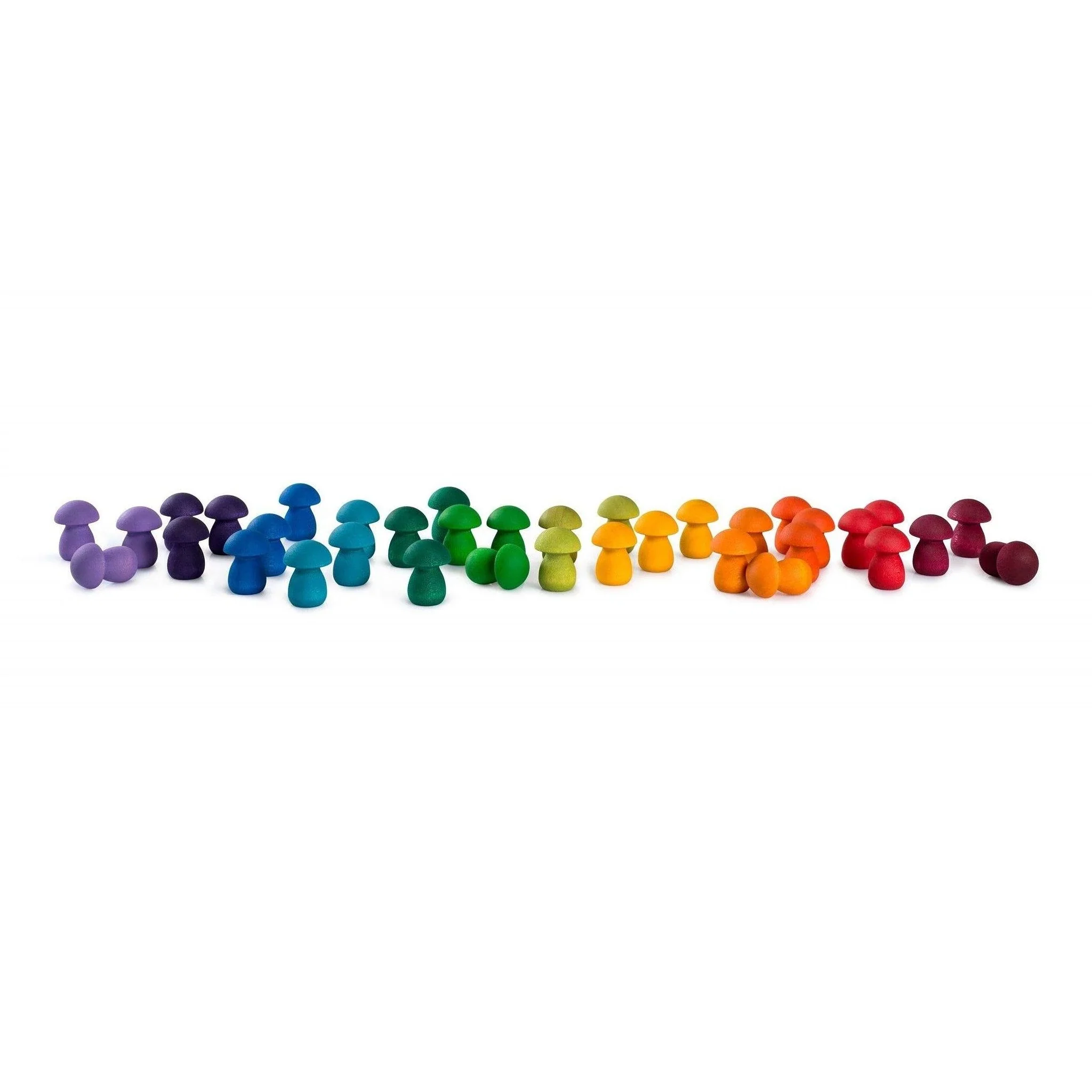 Houten paddenstoelen – regenboog