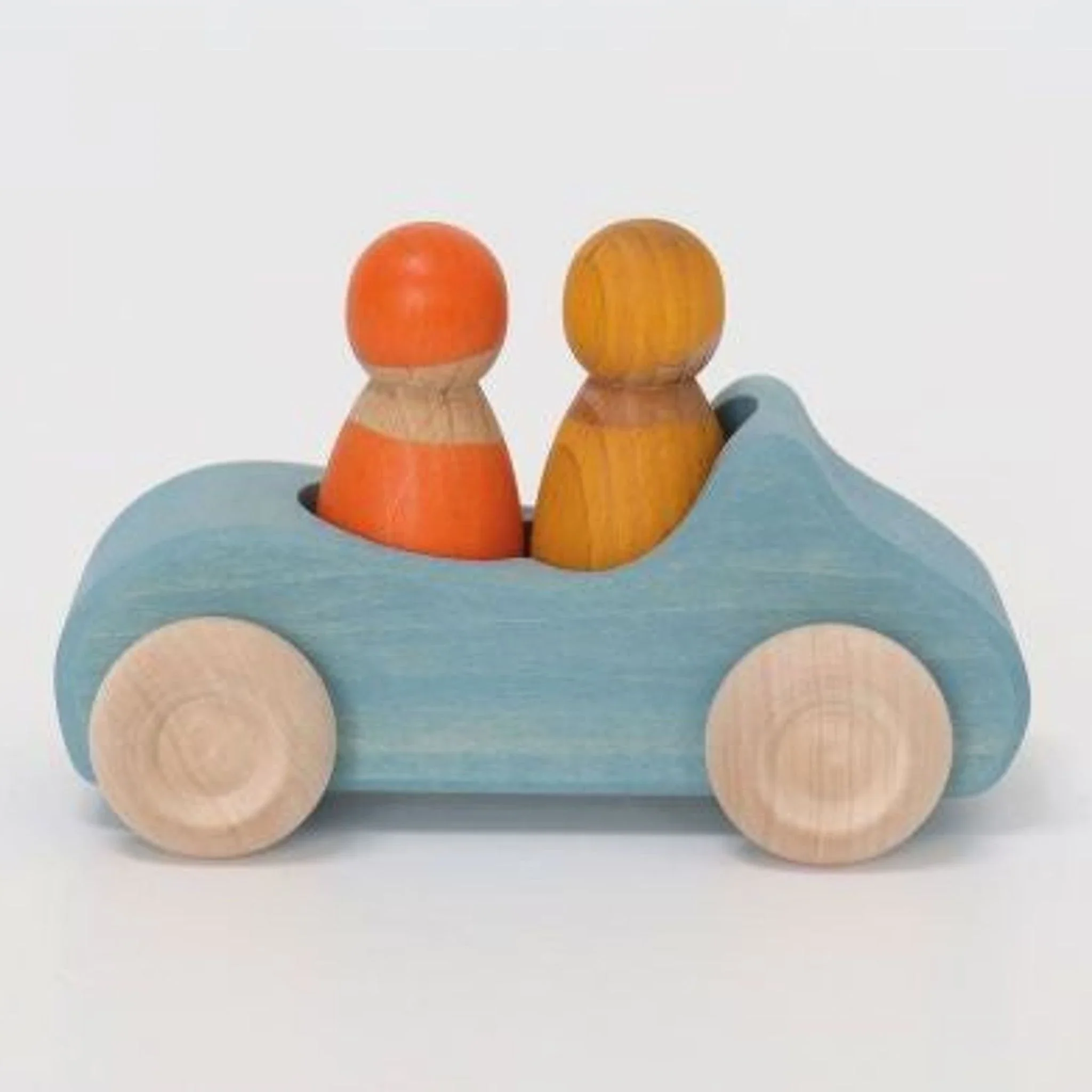 Auto met 2 popjes Blauw