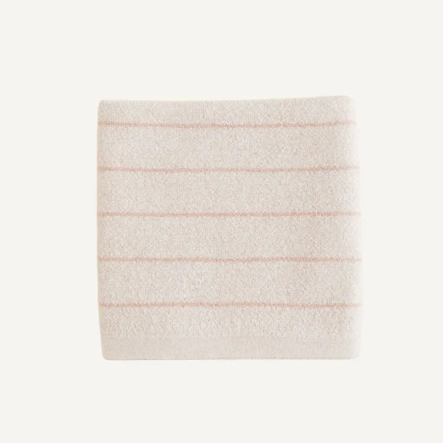 Deken Harry – Merino wol – Gestreept – HVID