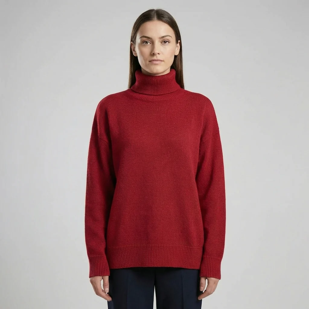 Geribde Turtleneck Trui – Casual Lange Mouwen Stijl