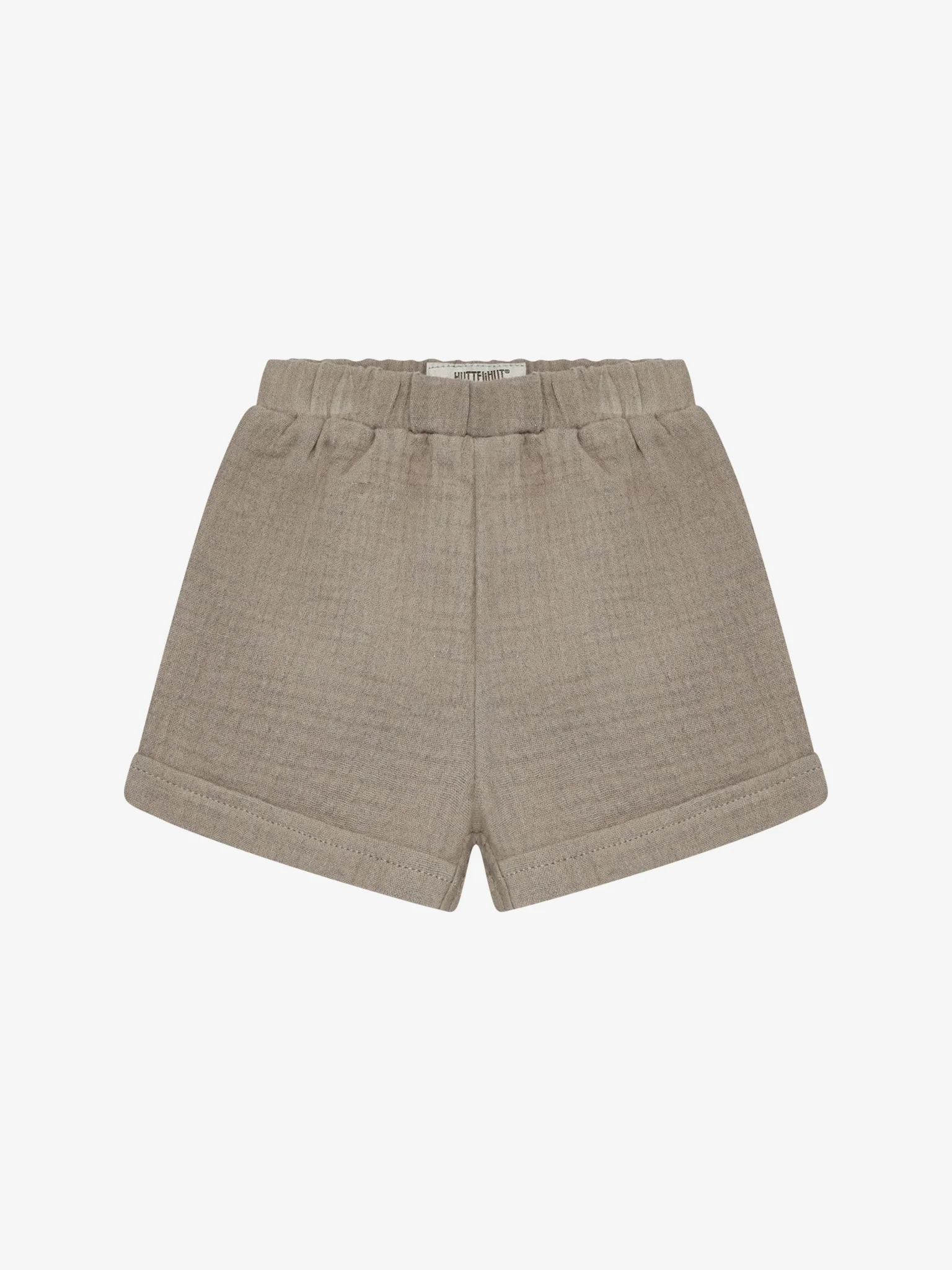 Baby kort broekje – Biologisch katoen/mousseline – Bruin/Moon Rock – Huttelihut
