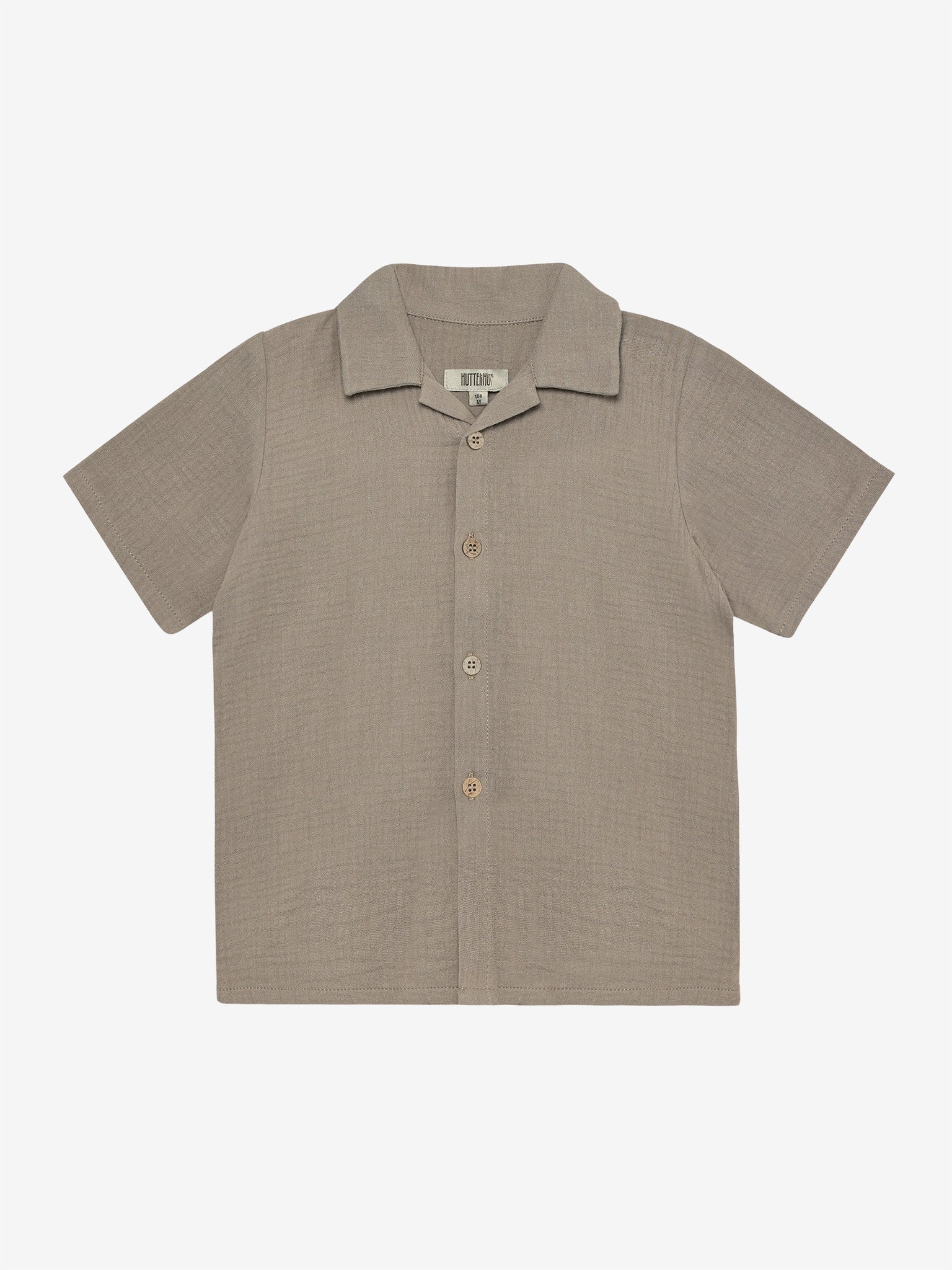Blouse korte mouw – Biologisch katoen/mousseline – Bruin/Moon Rock – Huttelihut