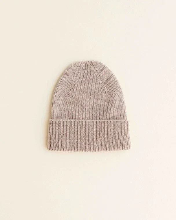 Gebreid mutsje – Fonzie newborn – Merino wol – HVID