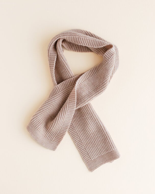 Sjaal Gustave – Merino wol – Sand – HVID