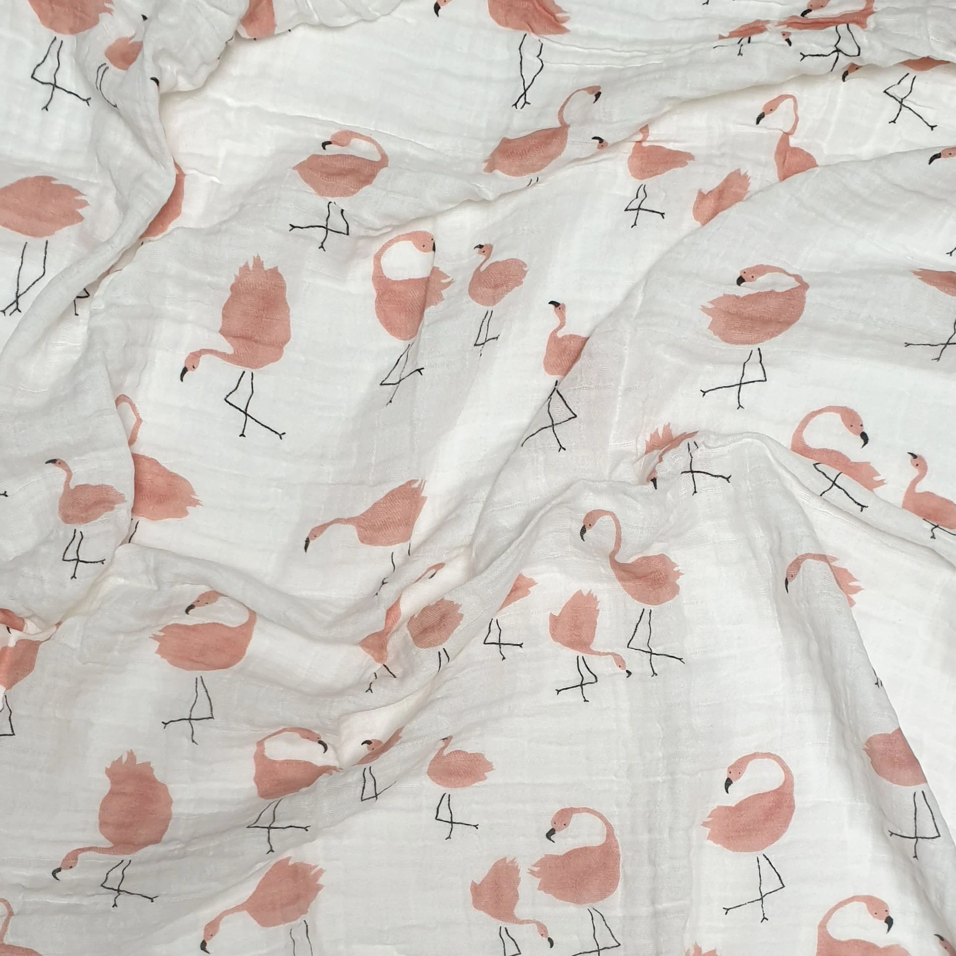 Mousseline Doek ‘Flamingo’ (110×120 cm)