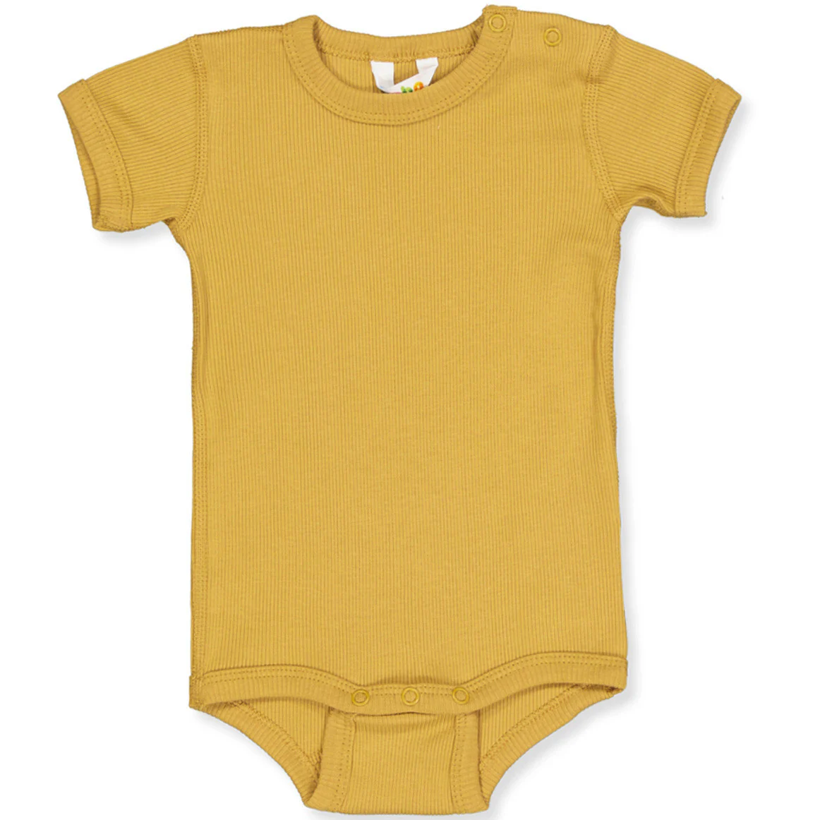 Romper Organic Cotton Korte Mouw – Mosterd