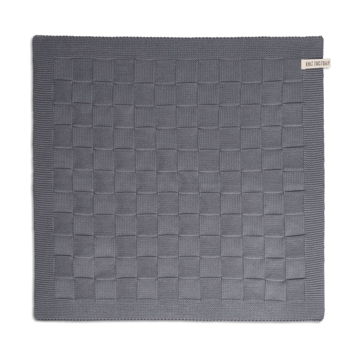 Knit Factory Keukendoek Uni 50×50 cm – Med Grey