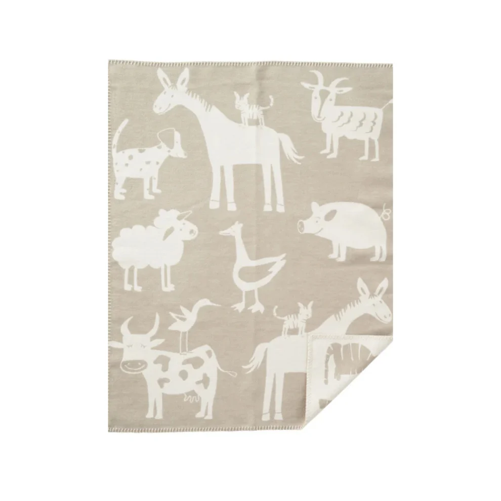 Wiegdeken Farm – Biologisch katoen – Grijs/Grey – 70x90cm – Klippan