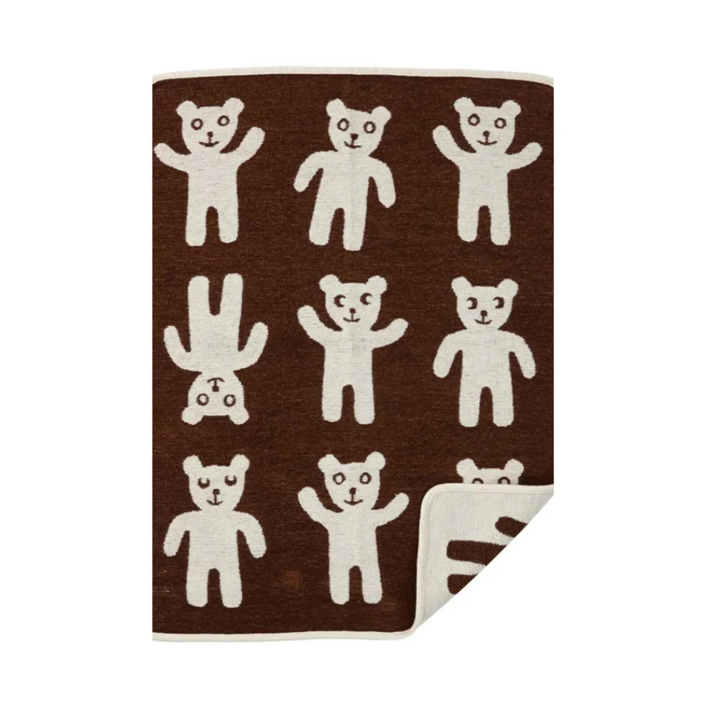 Wiegdeken Bruno – Biologisch chenille Katoen – 70x90cm – Bruin – Klippan
