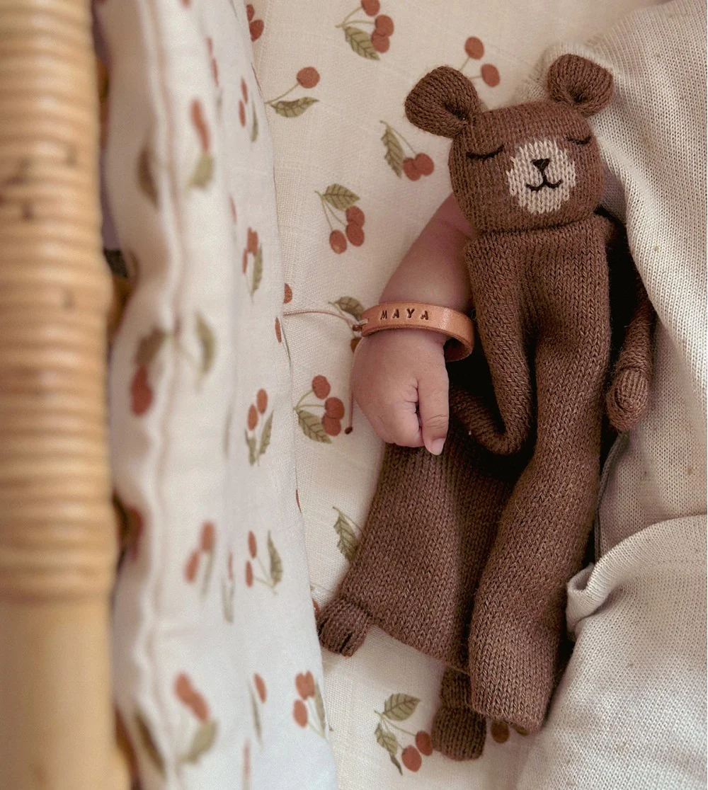 Gebreid knuffeldoekje – Alpaca wol – Teddy/Beer – Nut/Bruin – Main Sauvage