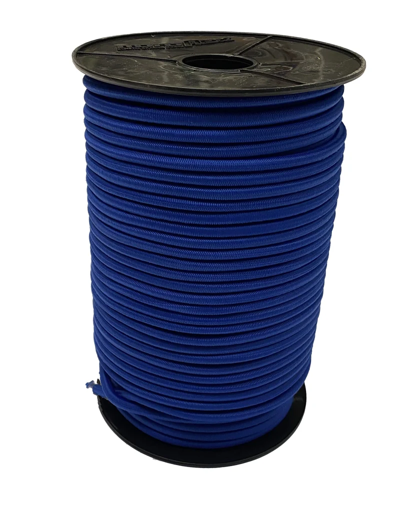 Blauw 8mm koordelastiek 100m rol