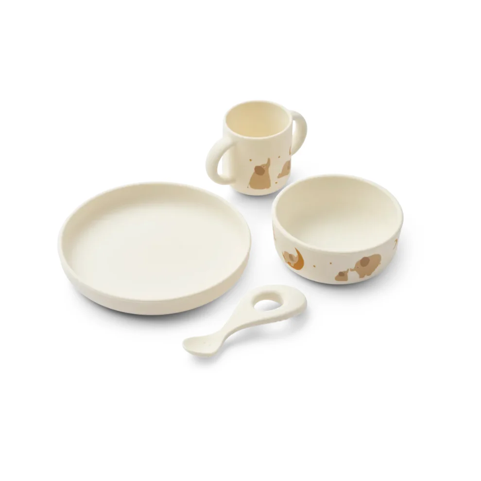 Eten setje Vivi – Siliconen – Elephant/creme – Liewood