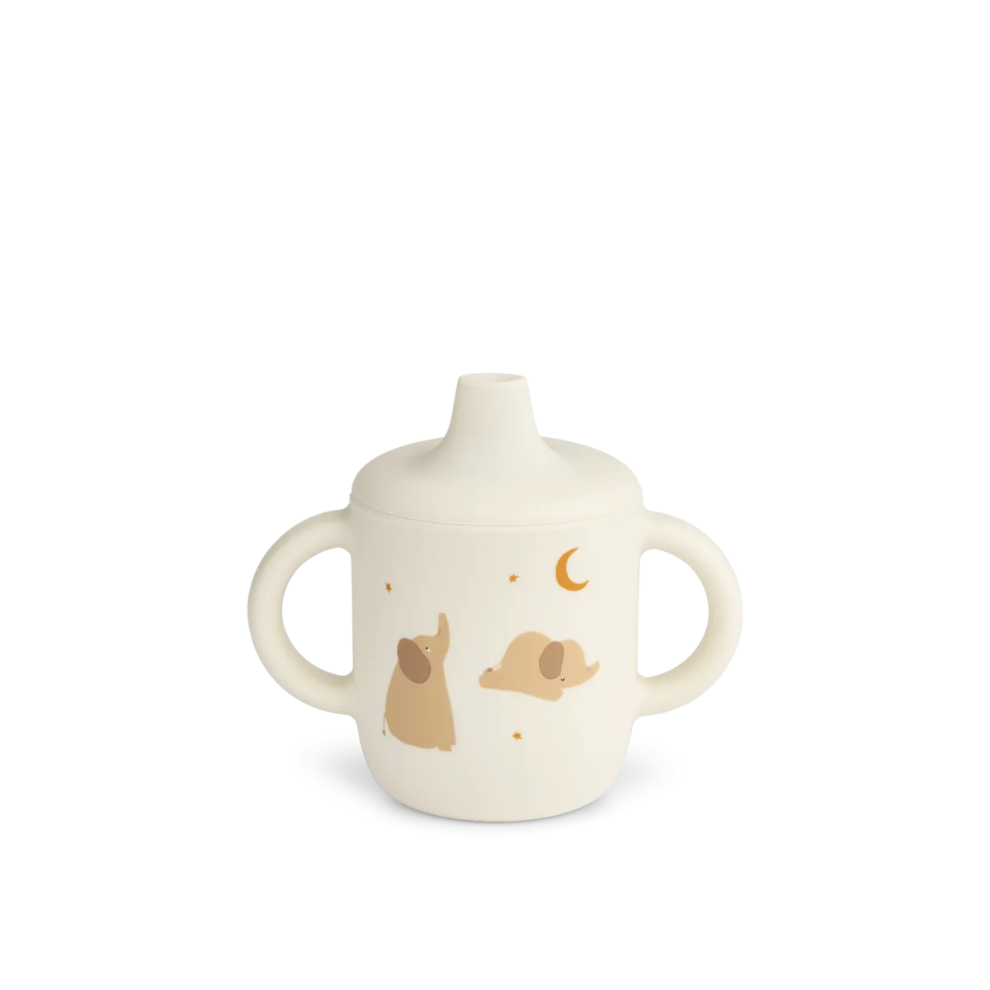 Tuitbeker Neil sippy cup – Siliconen – Elephant/creme – Liewood