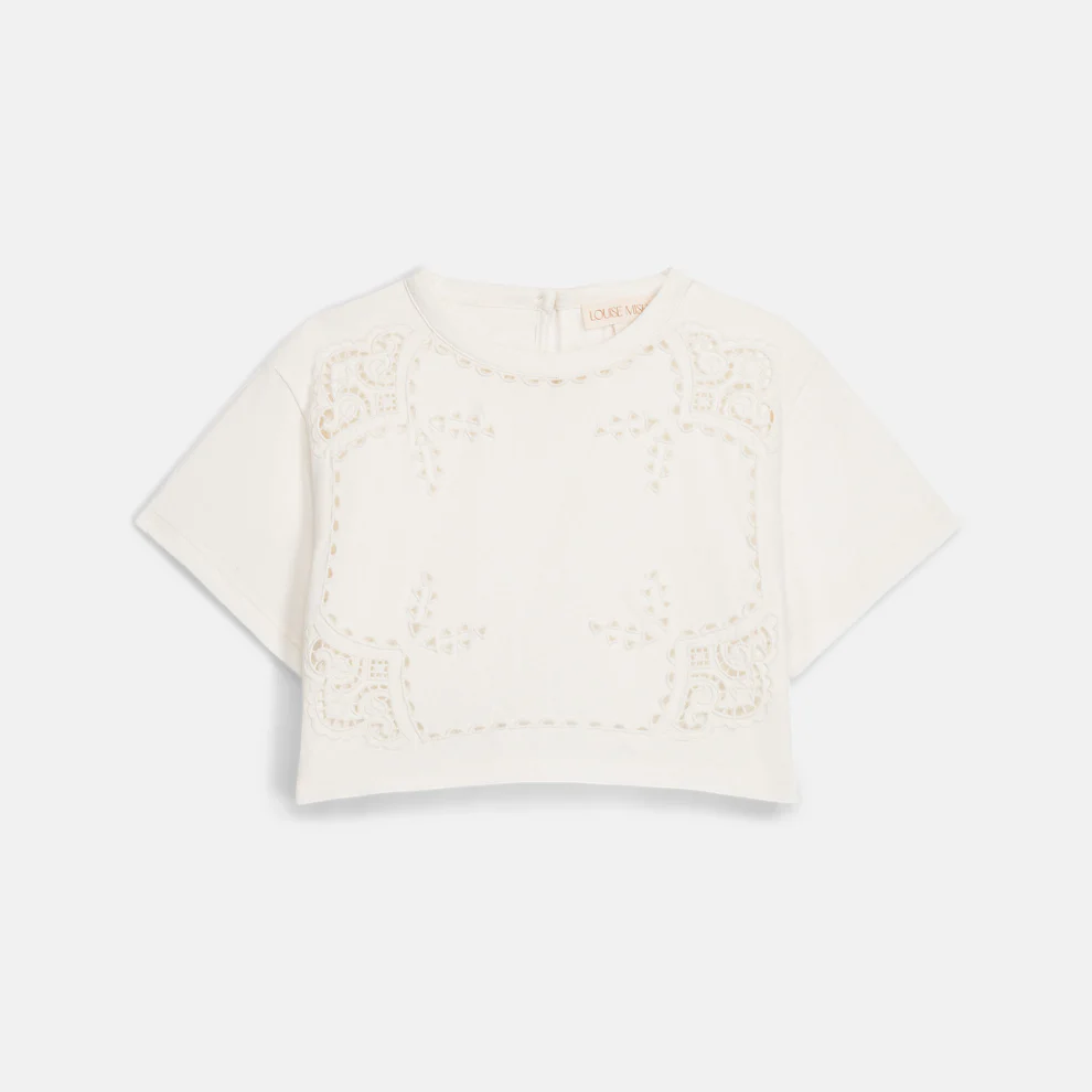 T-shirt Kalistee – Biologisch katoen – Off White/Wit – Louise Misha
