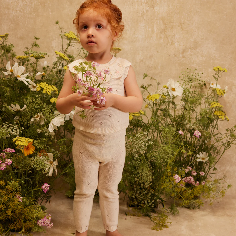 Gebreid broekje – Legging Manou – Katoen – Cream – Louise Misha